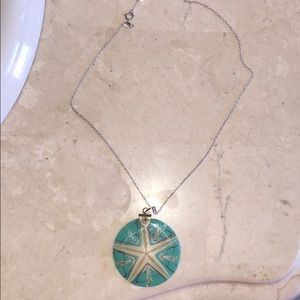Blue starfish necklace